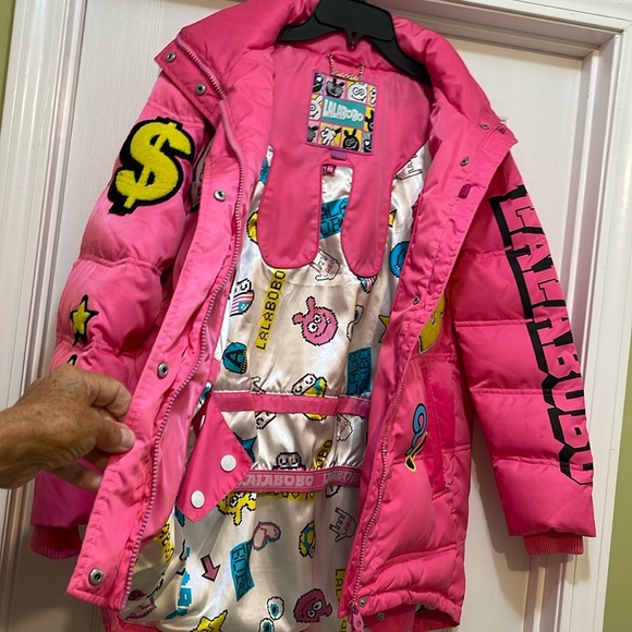 Lalabobo - pink puffer parka with embellishments- size M - Picture 7 of 14